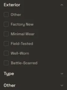 SkinsMonkey Exterior picker tab