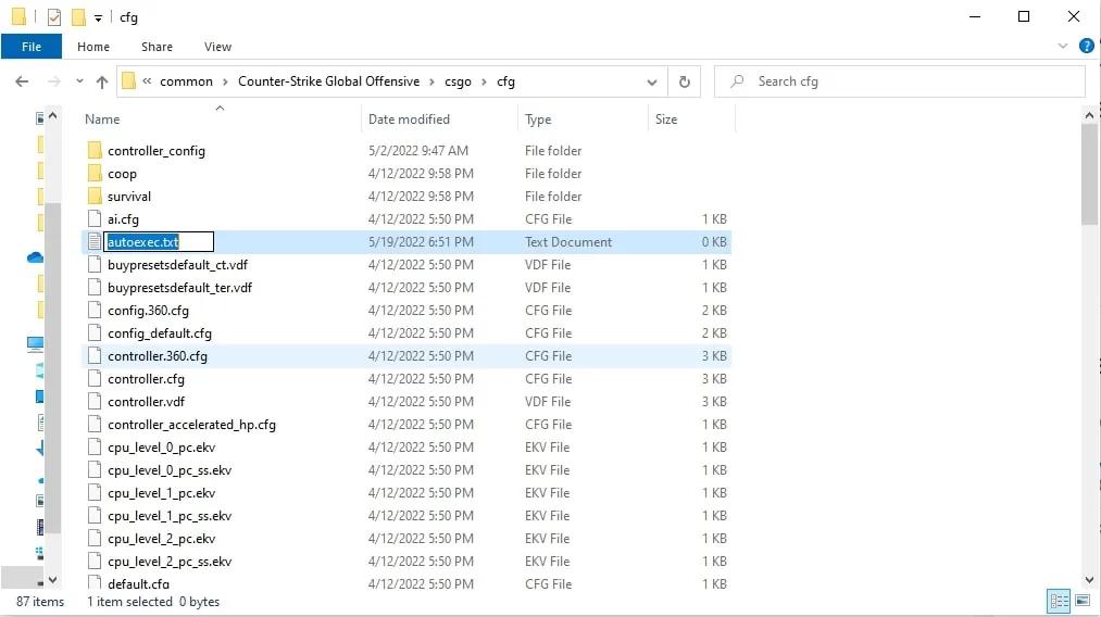 create csgo autoexec file