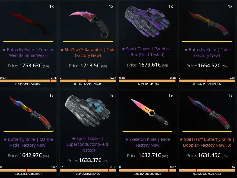 linh tran csgo inventory value