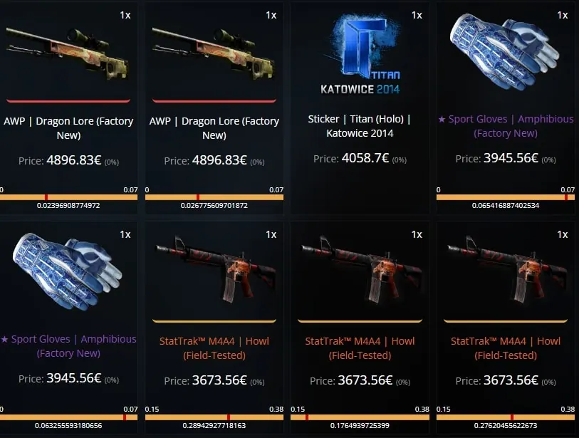 zipel csgo inventory worth